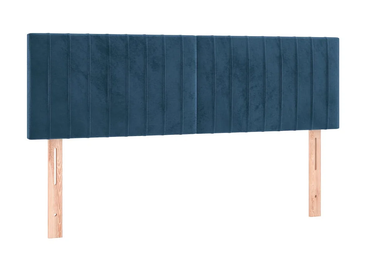 Tête de lit à LED Bleu foncé 144x5x78/88 cm Velours POI91111 BonneVie Meuble