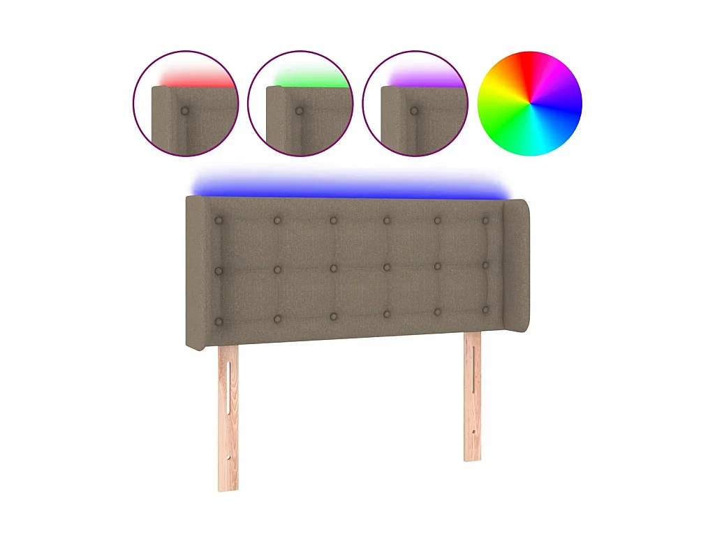 Tête de lit à LED Taupe 103x16x78/88 cm Tissu POI20064 BonneVie Meuble