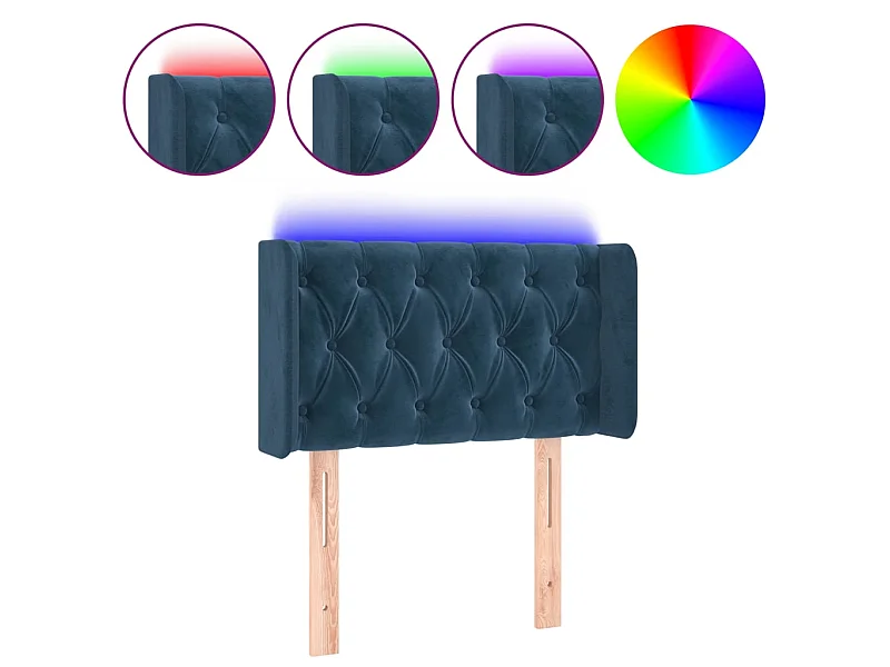 LED Kopfteil,Bettkopfteil Dunkelblau 83x16x78/88 cm Samt -gkd304974