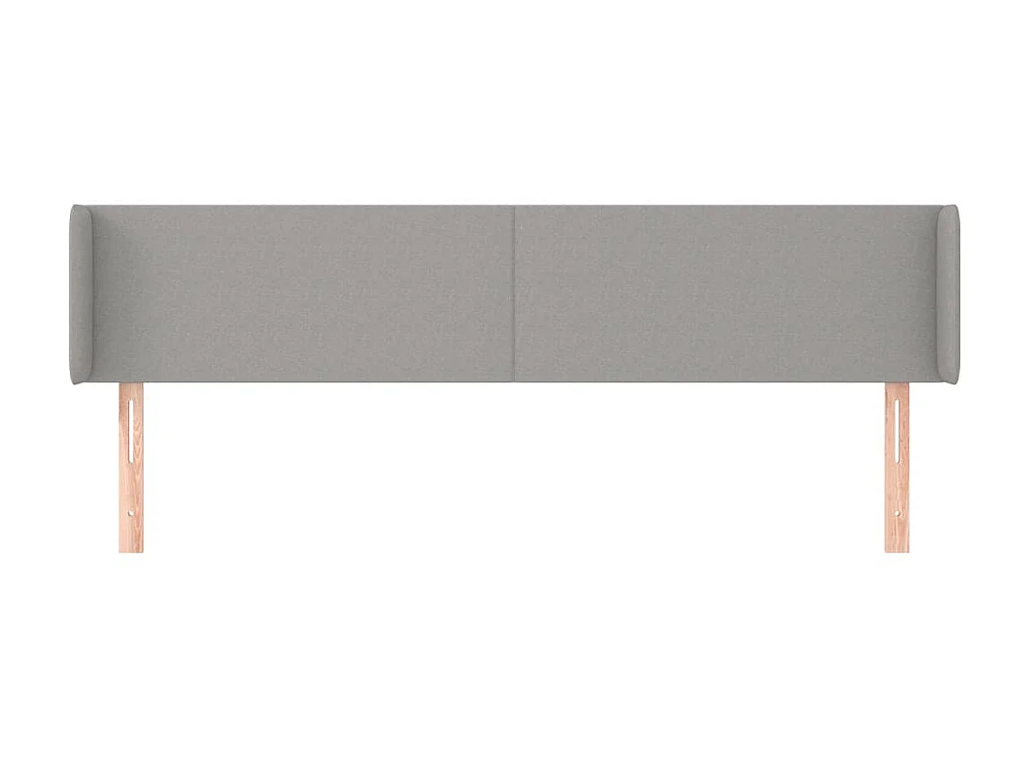 Tête de lit avec oreilles Gris clair 183x16x78/88 cm Tissu POI75513 BonneVie Meuble
