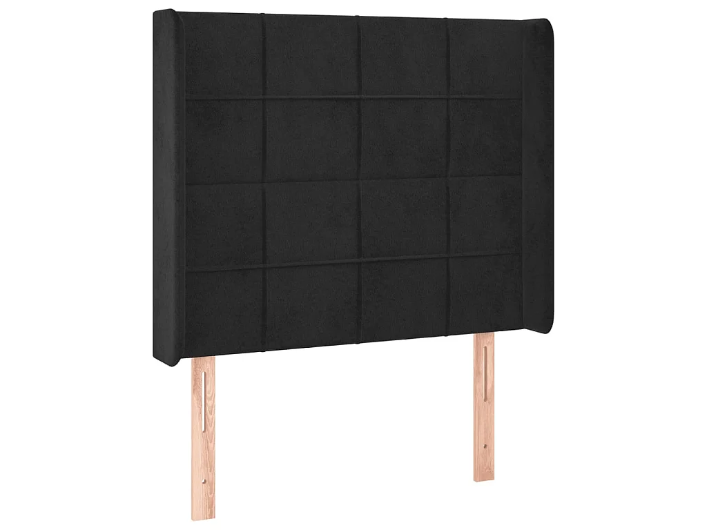 Cabeceira de cama c/ luzes LED veludo 103x16x118/128 cm preto PT819247
