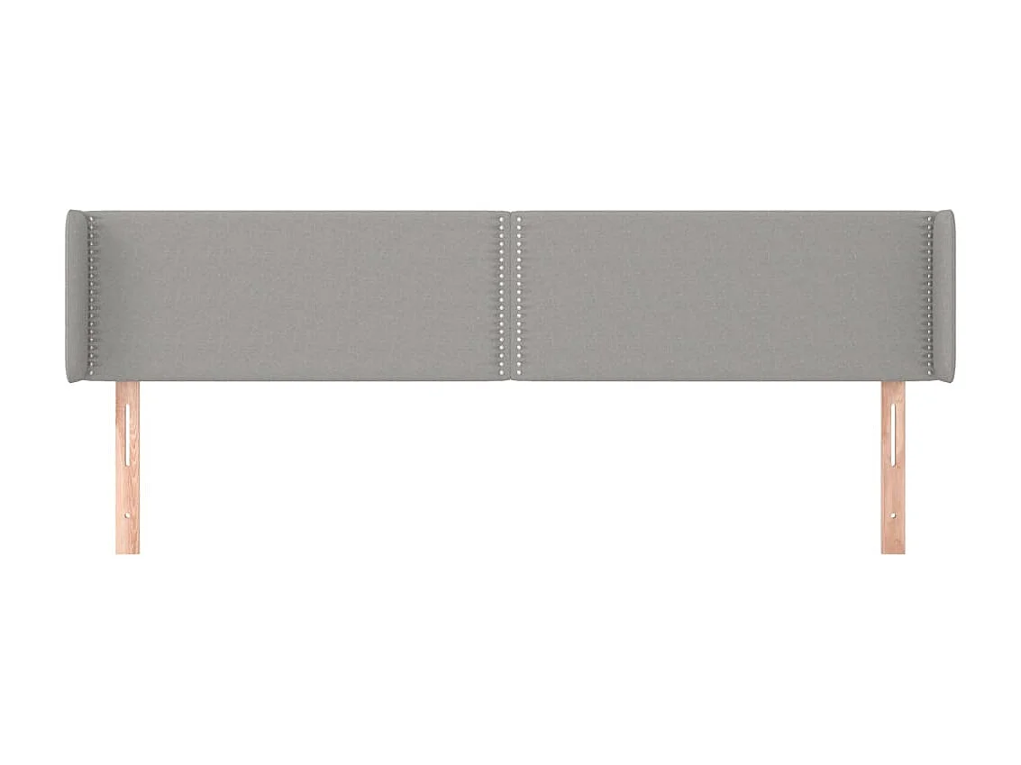 Tête de lit avec oreilles Gris clair 203x16x78/88 cm Tissu POI69351 BonneVie Meuble