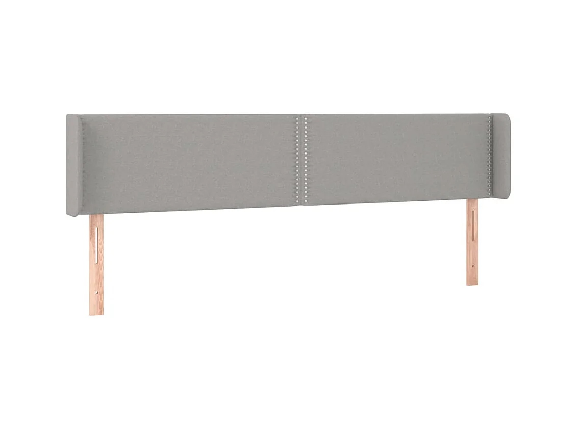 Testiera | Testata del letto ad Orecchio Grigio Chiaro 203x16x78/88 cm in Tessuto