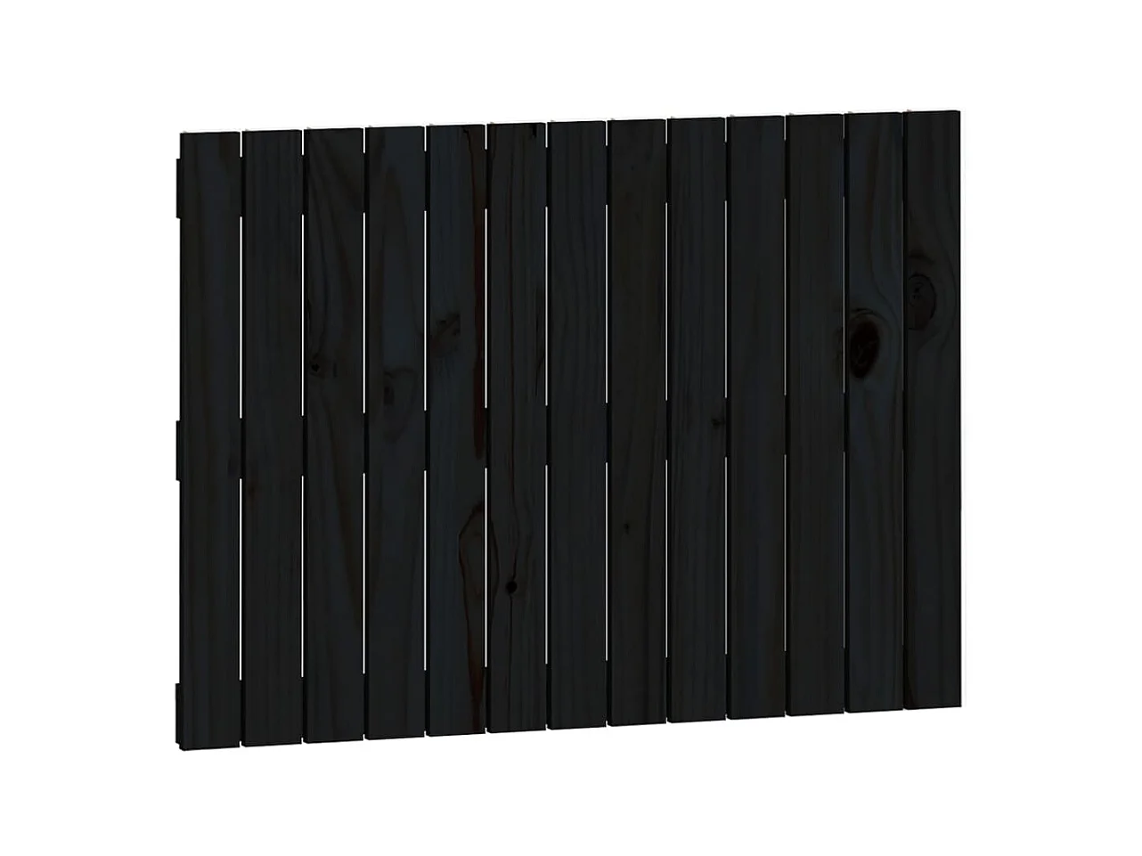 Testiera | Testata del letto da Parete Nera 82,5x3x60 cm in Legno Massello di Pino