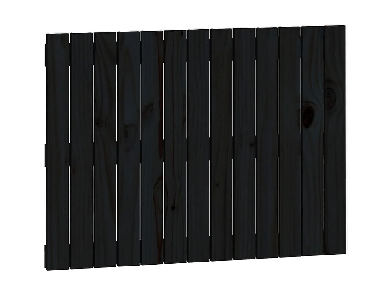 Tête de lit murale Noir 82,5x3x60 cm Bois massif de pin POI53426 BonneVie Meuble