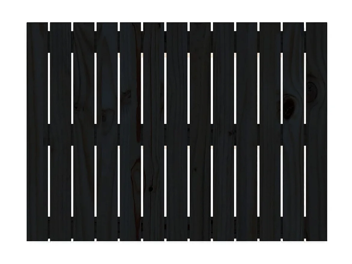 Tête de lit murale Noir 82,5x3x60 cm Bois massif de pin POI53426 BonneVie Meuble