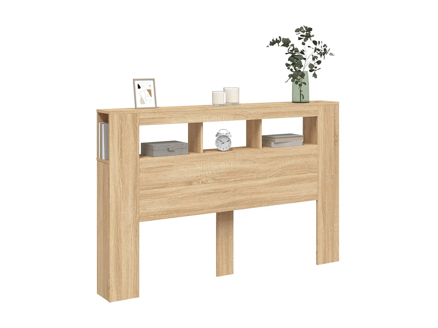 Tête de lit à LED chêne sonoma 160x18,5x103,5cm bois ingénierie POI98539 BonneVie Meuble