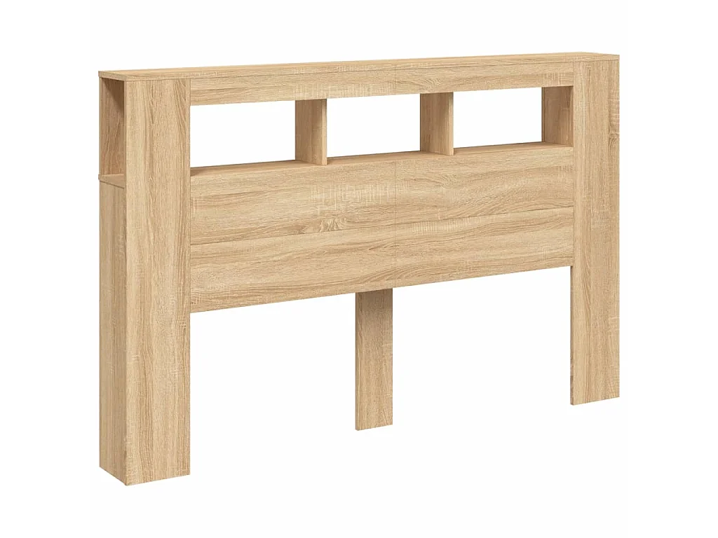 Tête de lit à LED chêne sonoma 160x18,5x103,5cm bois ingénierie POI98539 BonneVie Meuble