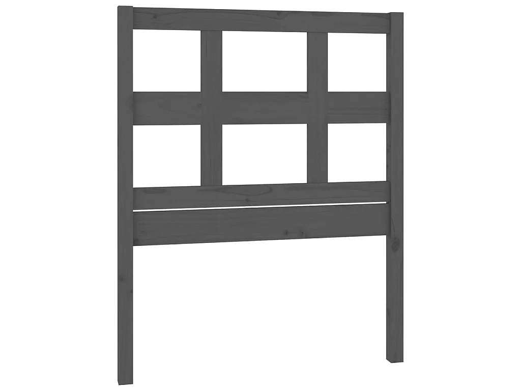 Cabecero de cama madera maciza de pino gris 80,5x4x100 cm ES62891