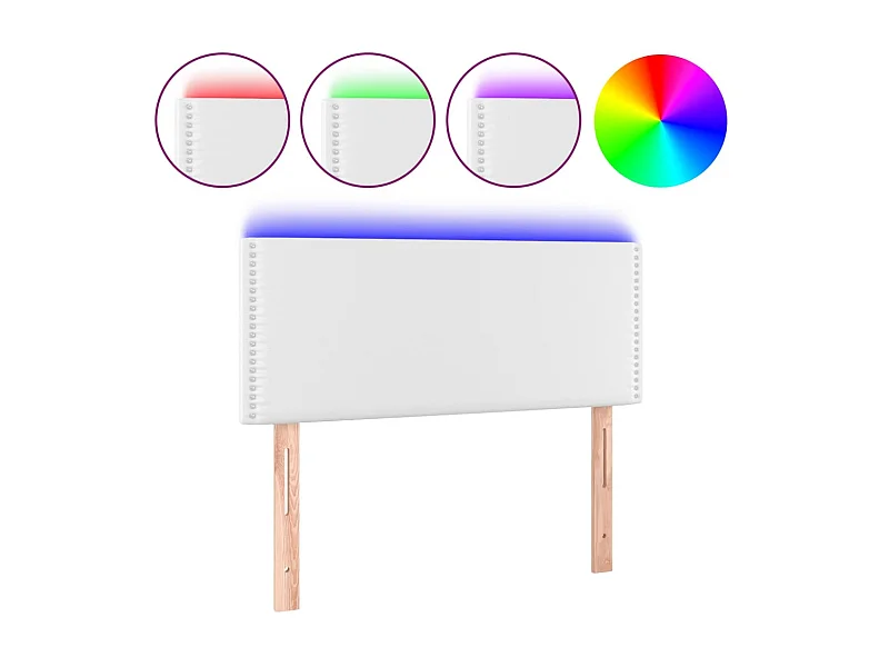 Tête de lit à LED Blanc 80x5x78/88 cm Similicuir POI88713 BonneVie Meuble