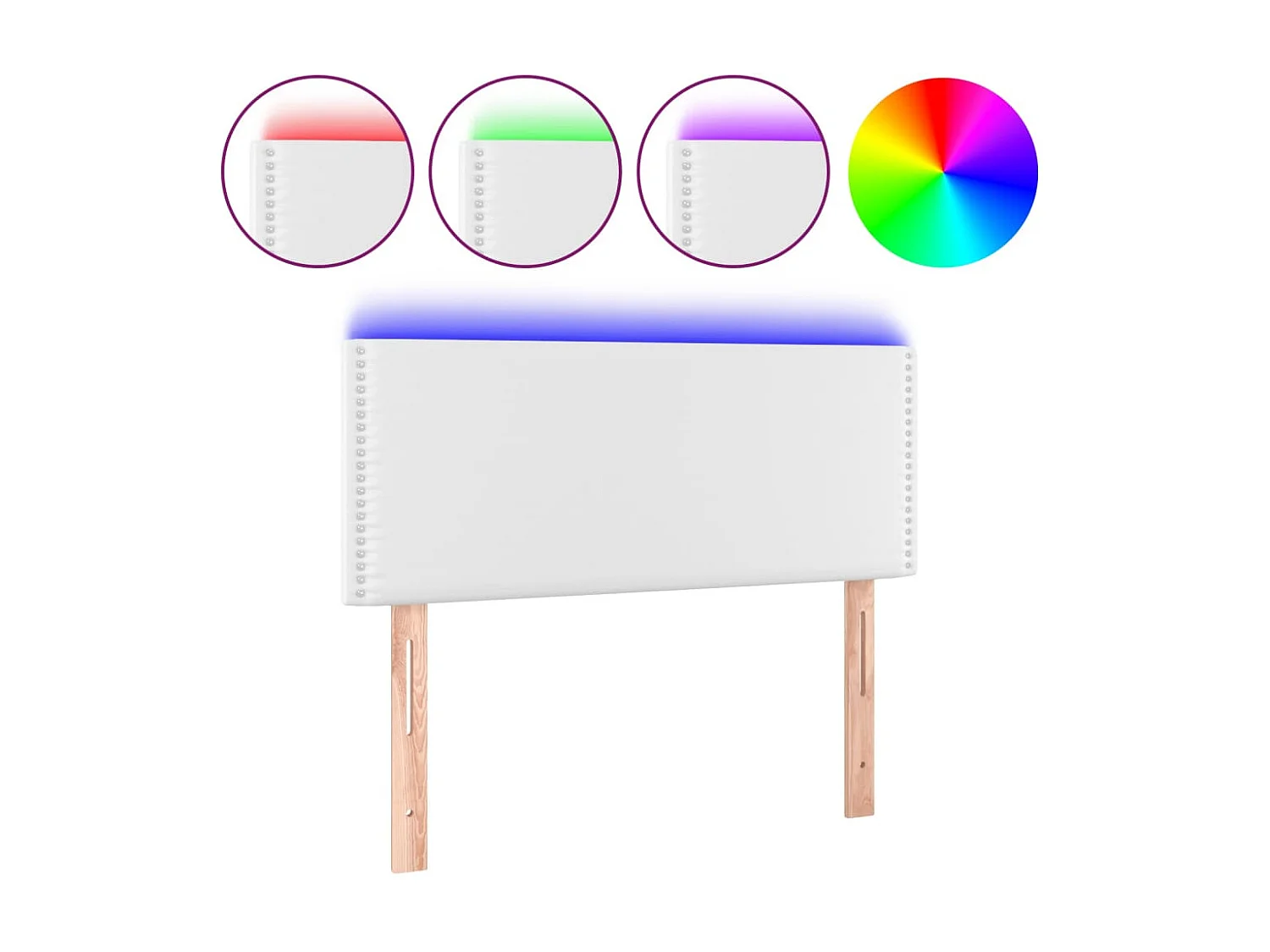 Tête de lit à LED Blanc 80x5x78/88 cm Similicuir POI88713 BonneVie Meuble