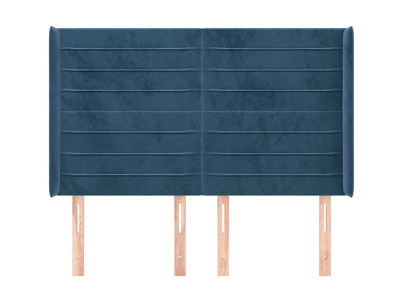 Tête de lit avec oreilles Bleu foncé 147x16x118/128 cm Velours POI40654 BonneVie Meuble