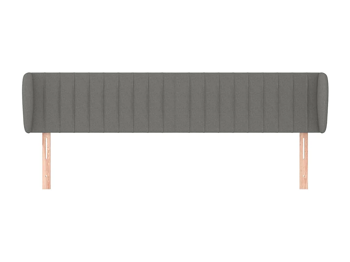Testiera | Testata del letto ad Orecchio Grigio Scuro 203x23x78/88 cm in Tessuto