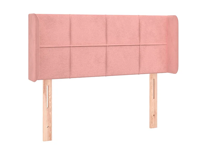 Cabeceira de cama c/ abas veludo 103x16x78/88 cm rosa PT822031