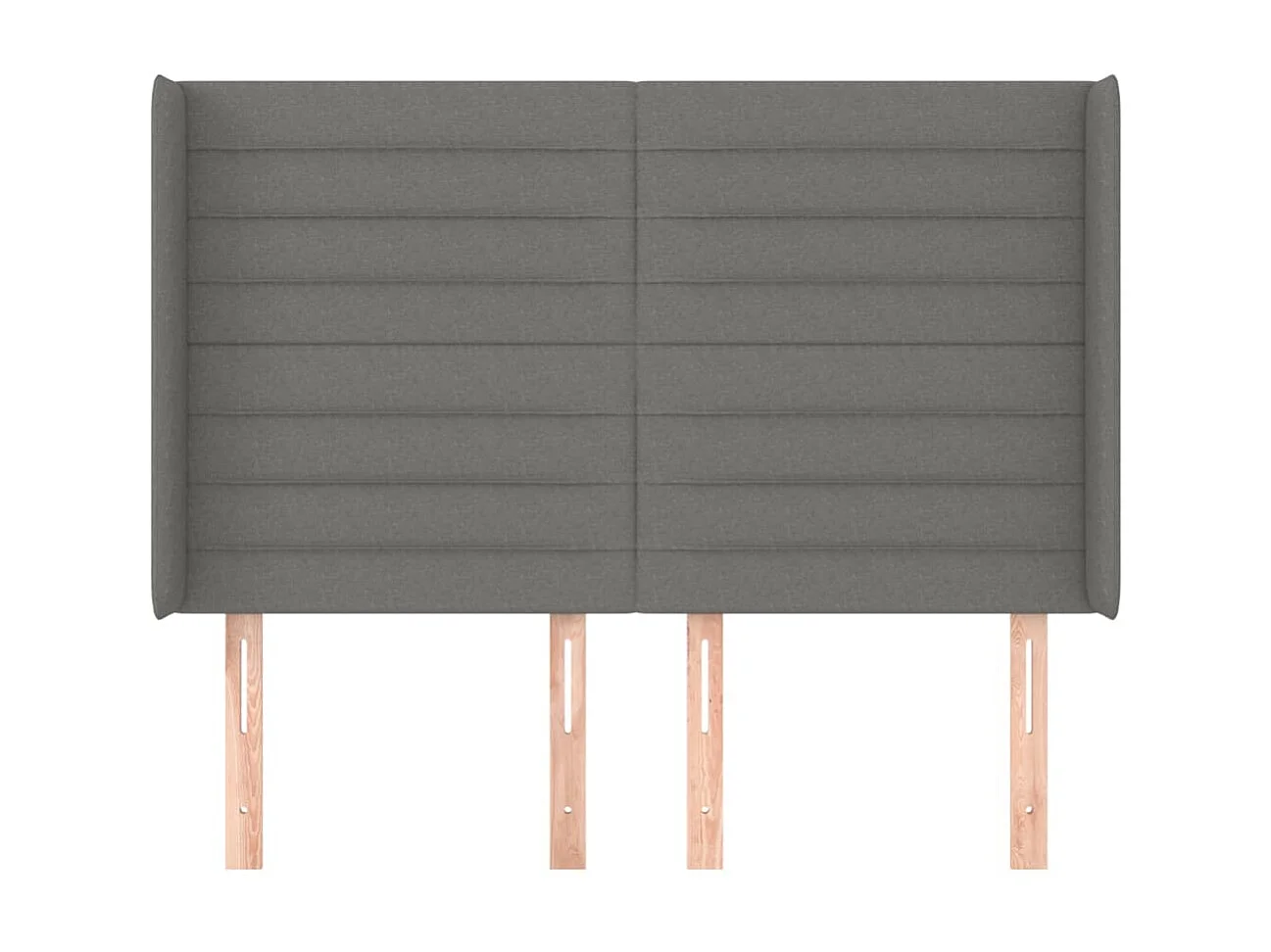 Tête de lit avec oreilles Gris foncé 147x16x118/128 cm Tissu POI68891 BonneVie Meuble