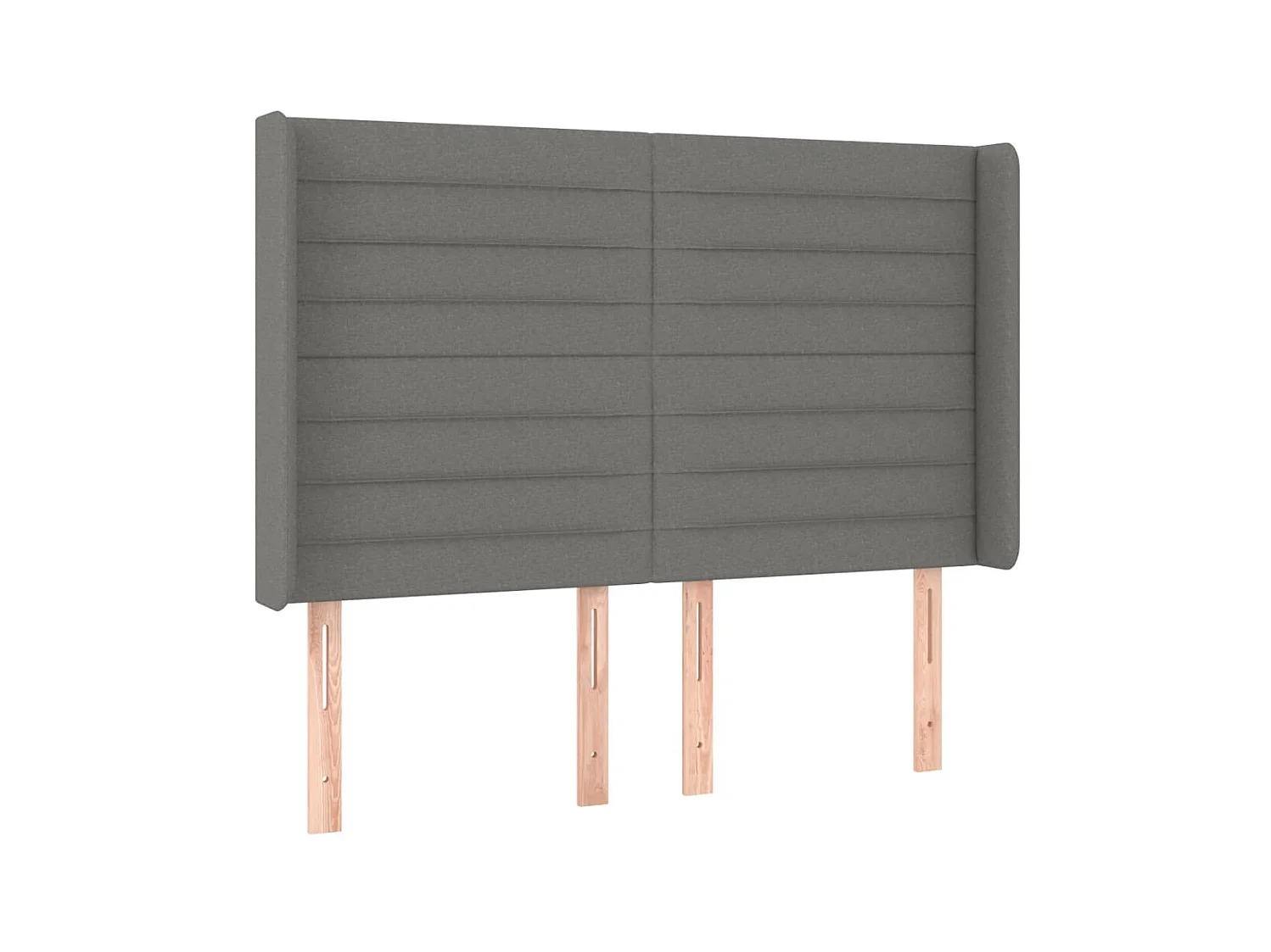 Tête de lit avec oreilles Gris foncé 147x16x118/128 cm Tissu POI68891 BonneVie Meuble
