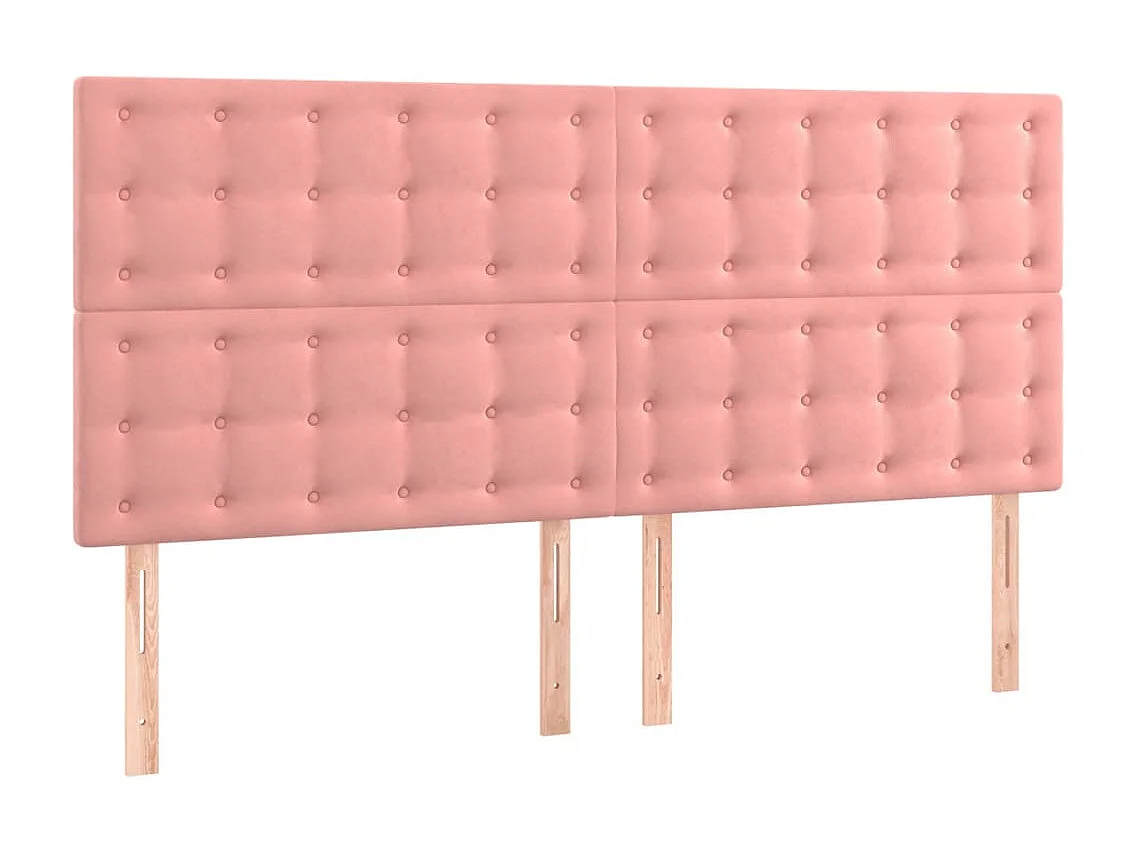 Tête de lit à LED Rose 200x5x118/128 cm Velours POI63212 BonneVie Meuble