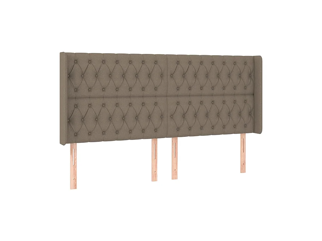 Tête de lit avec oreilles Taupe 203x16x118/128 cm Tissu POI26585 BonneVie Meuble