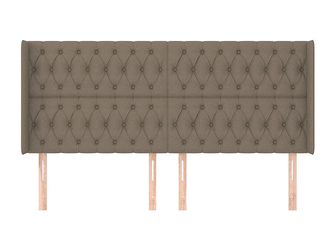 Tête de lit avec oreilles Taupe 203x16x118/128 cm Tissu POI26585 BonneVie Meuble