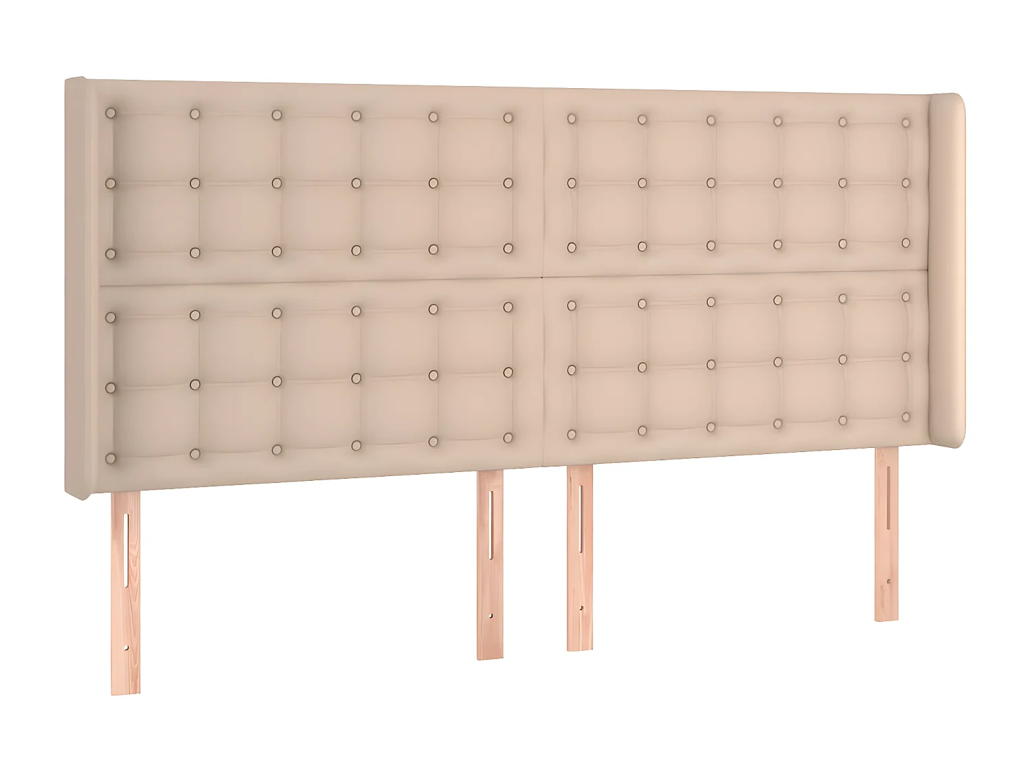 LED Kopfteil,Bettkopfteil Cappuccino-Braun 163x16x118/128cm Kunstleder -gkd895221