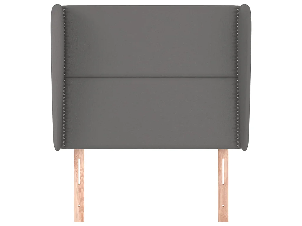 Hoofdbord met randen 93x23x118/128 cm kunstleer grijs NL425010