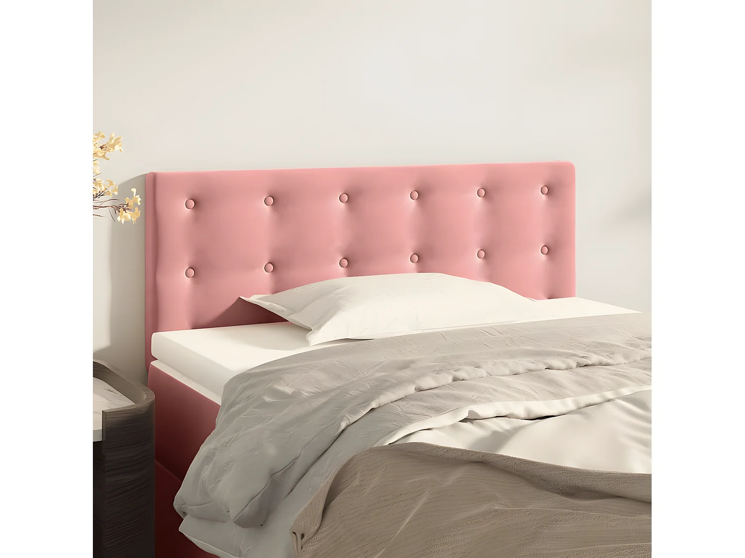 Kopfteil,Bettkopfteil Rosa 80x5x78/88 cm Samt -gkd146061