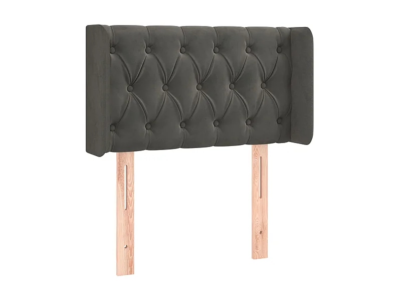 Hoofdbord met randen 83x16x78/88 cm fluweel donkergrijs NL821437