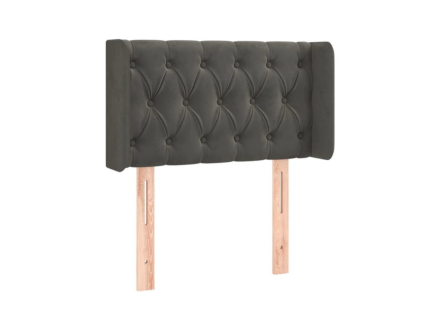 Tête de lit avec oreilles Gris foncé 83x16x78/88 cm Velours POI11512 BonneVie Meuble