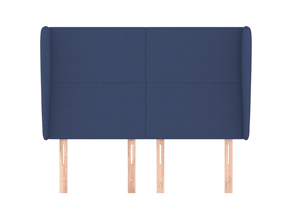 Tête de lit avec oreilles Bleu 147x23x118/128 cm Tissu POI17638 BonneVie Meuble