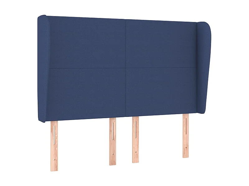 Tête de lit avec oreilles Bleu 147x23x118/128 cm Tissu POI17638 BonneVie Meuble