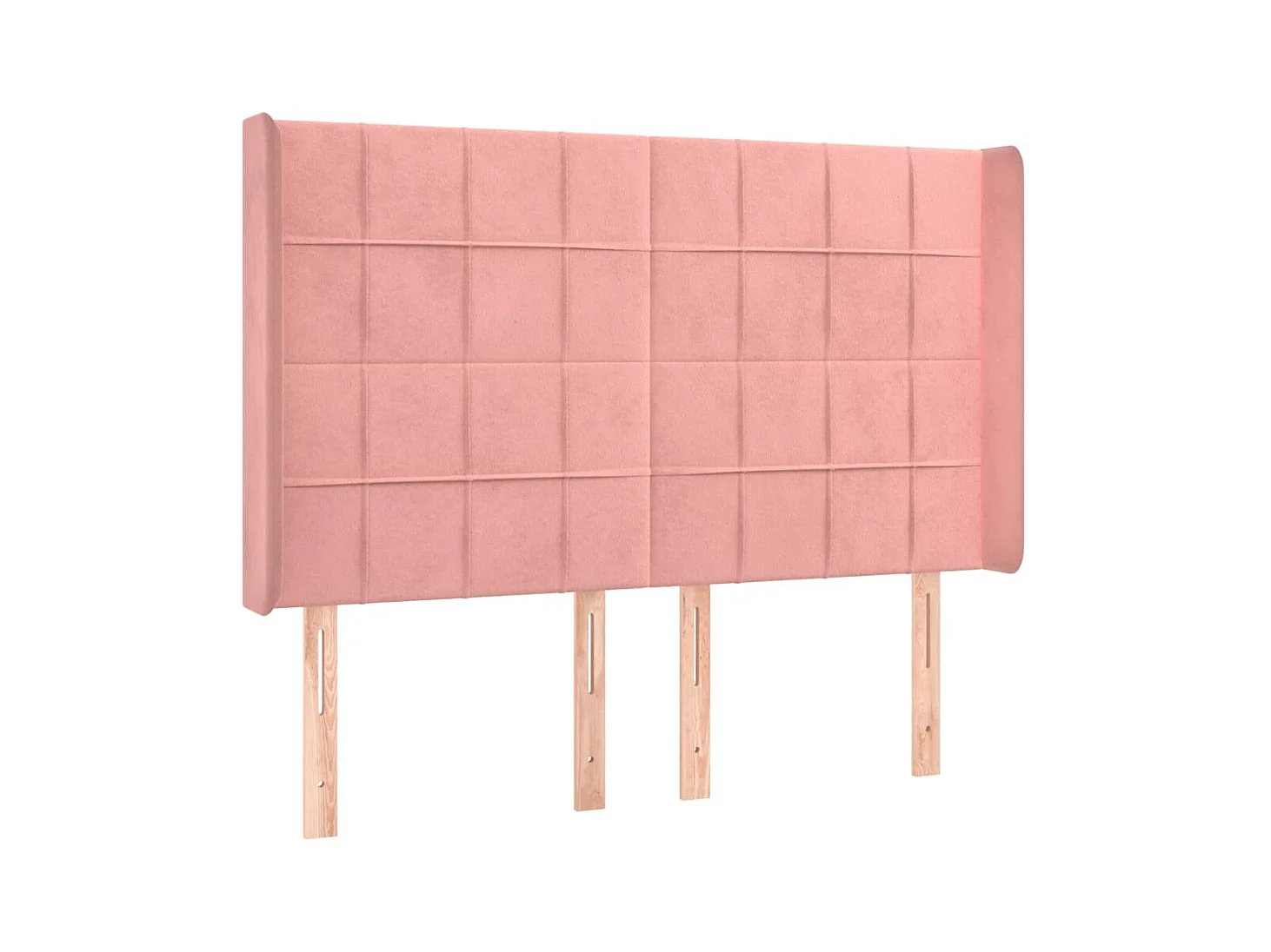 Tête de lit avec oreilles Rose 147x16x118/128 cm Velours POI25014 BonneVie Meuble