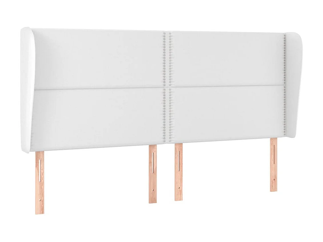 Tête de lit avec oreilles Blanc 183x23x118/128 cm Similicuir POI51735 BonneVie Meuble