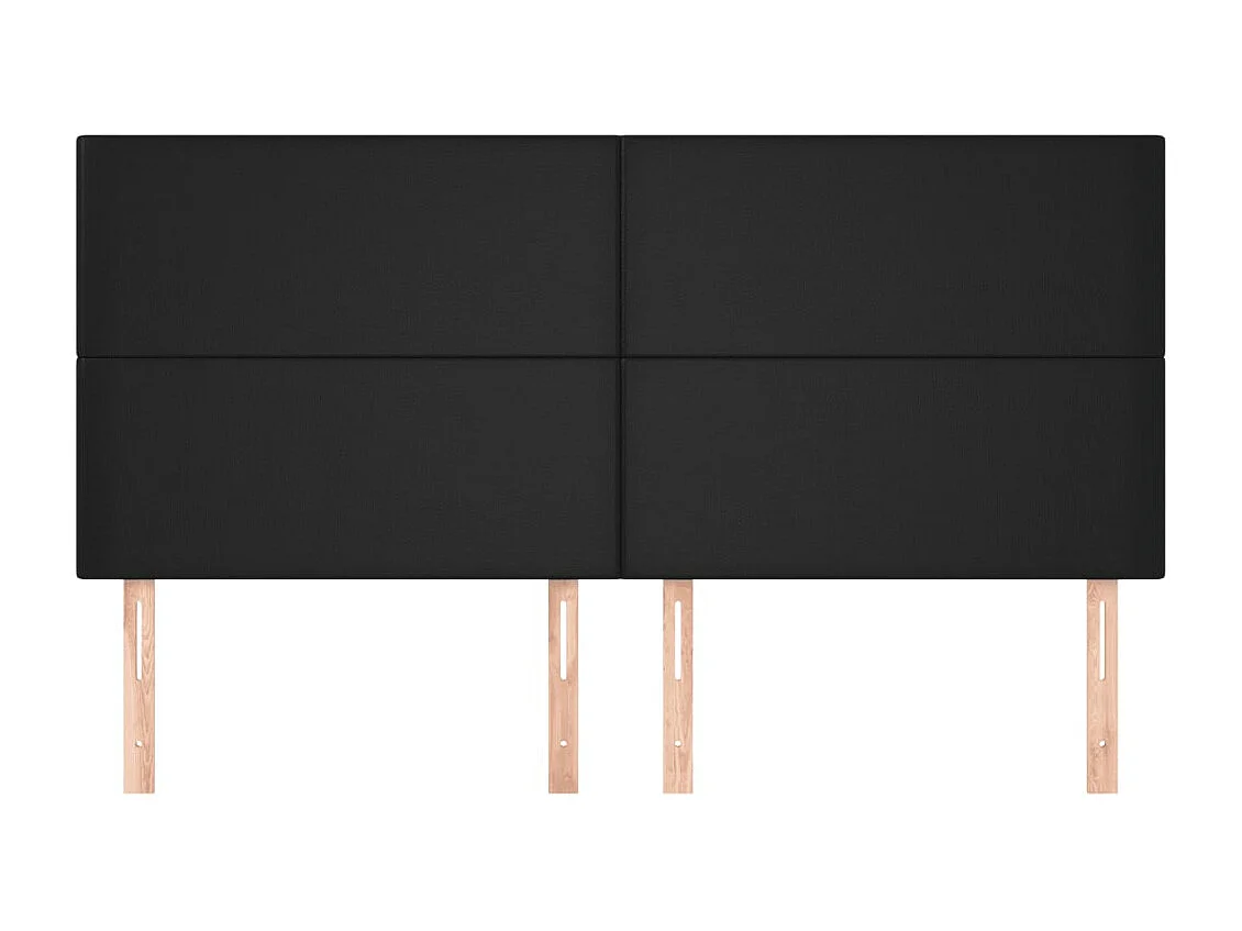 Hoofdborden 4 st 100x5x78/88 cm kunstleer zwart NL198878