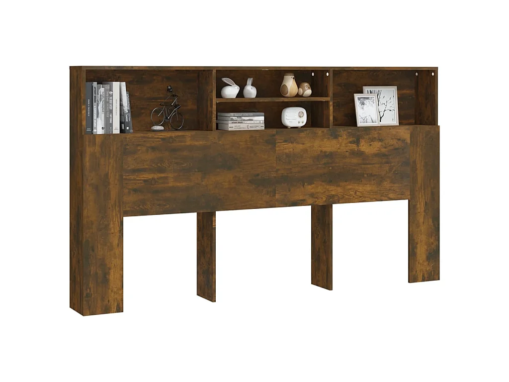 Armoire de tête de lit Chêne fumé 180x19x103,5 cm POI41721 BonneVie Meuble