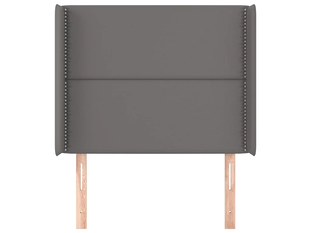 Cabecero con orejas cuero sintético gris 93x16x118/128cm ES60062