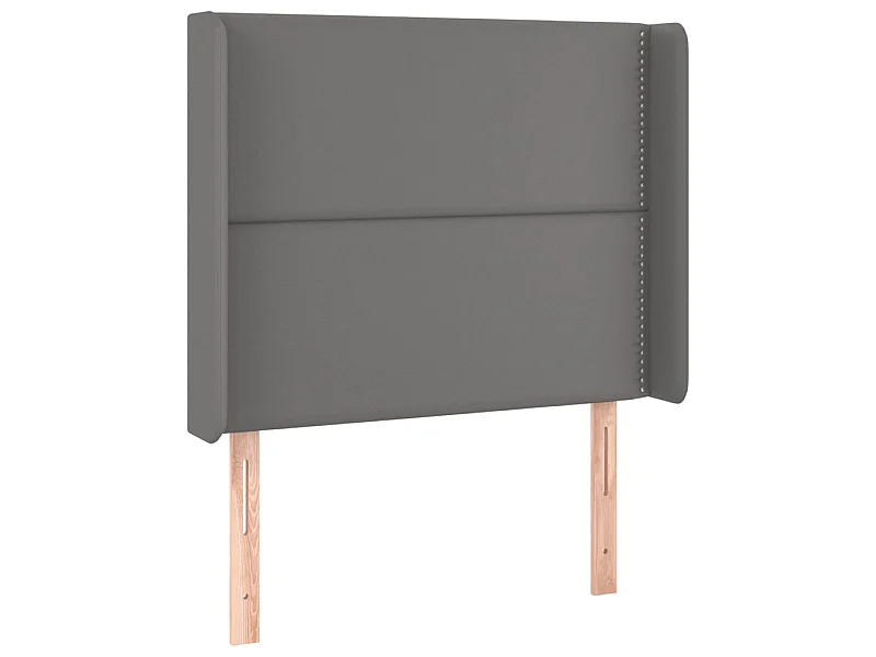 Hoofdbord met randen 93x16x118/128 cm kunstleer grijs NL514654