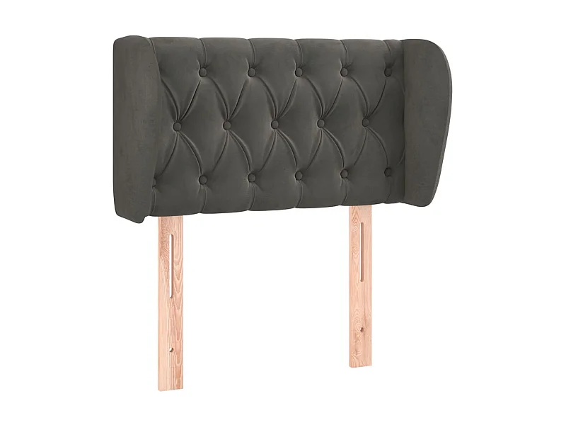 Tête de lit avec oreilles Gris foncé 83x23x78/88 cm Velours POI67937 BonneVie Meuble