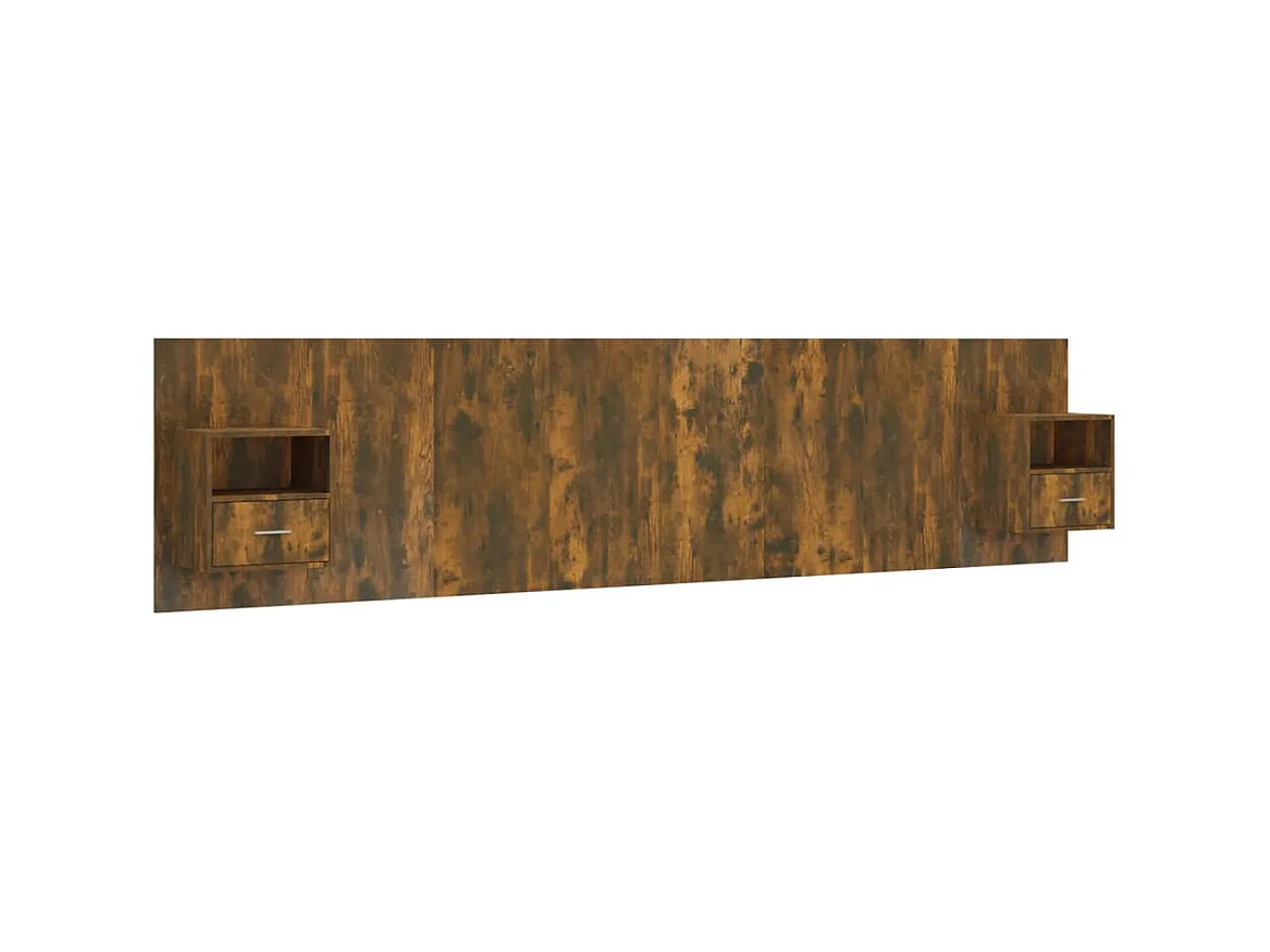 Tête de lit avec armoires Chêne fumé Bois d'ingénierie POI85634 BonneVie Meuble