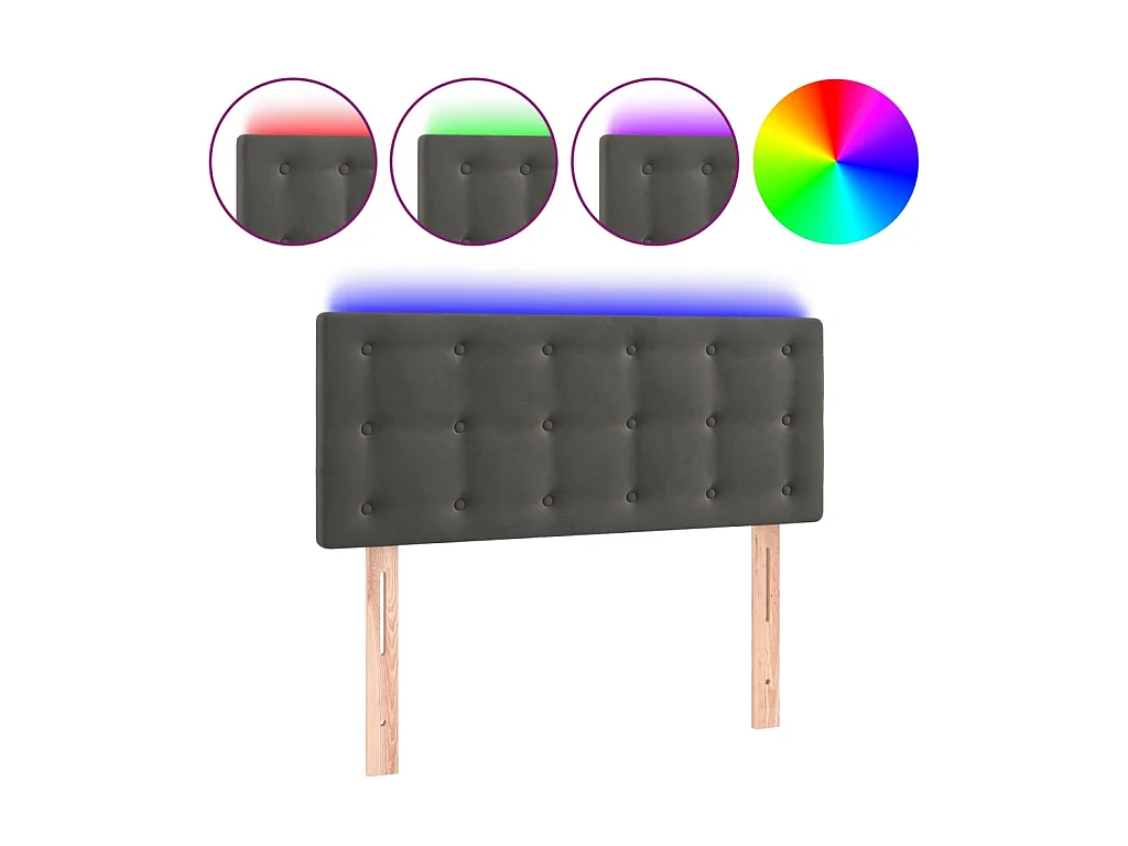 LED Kopfteil,Bettkopfteil Dunkelgrau 90x5x78/88 cm Samt -gkd186184