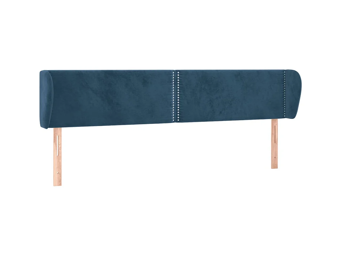 Testiera | Testata del letto ad Orecchio Blu Scuro 183x23x78/88 cm in Velluto