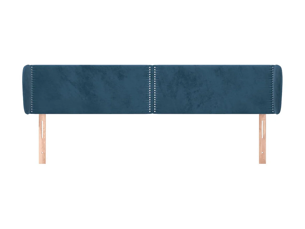 Tête de lit avec oreilles Bleu foncé 183x23x78/88 cm Velours POI98104 BonneVie Meuble
