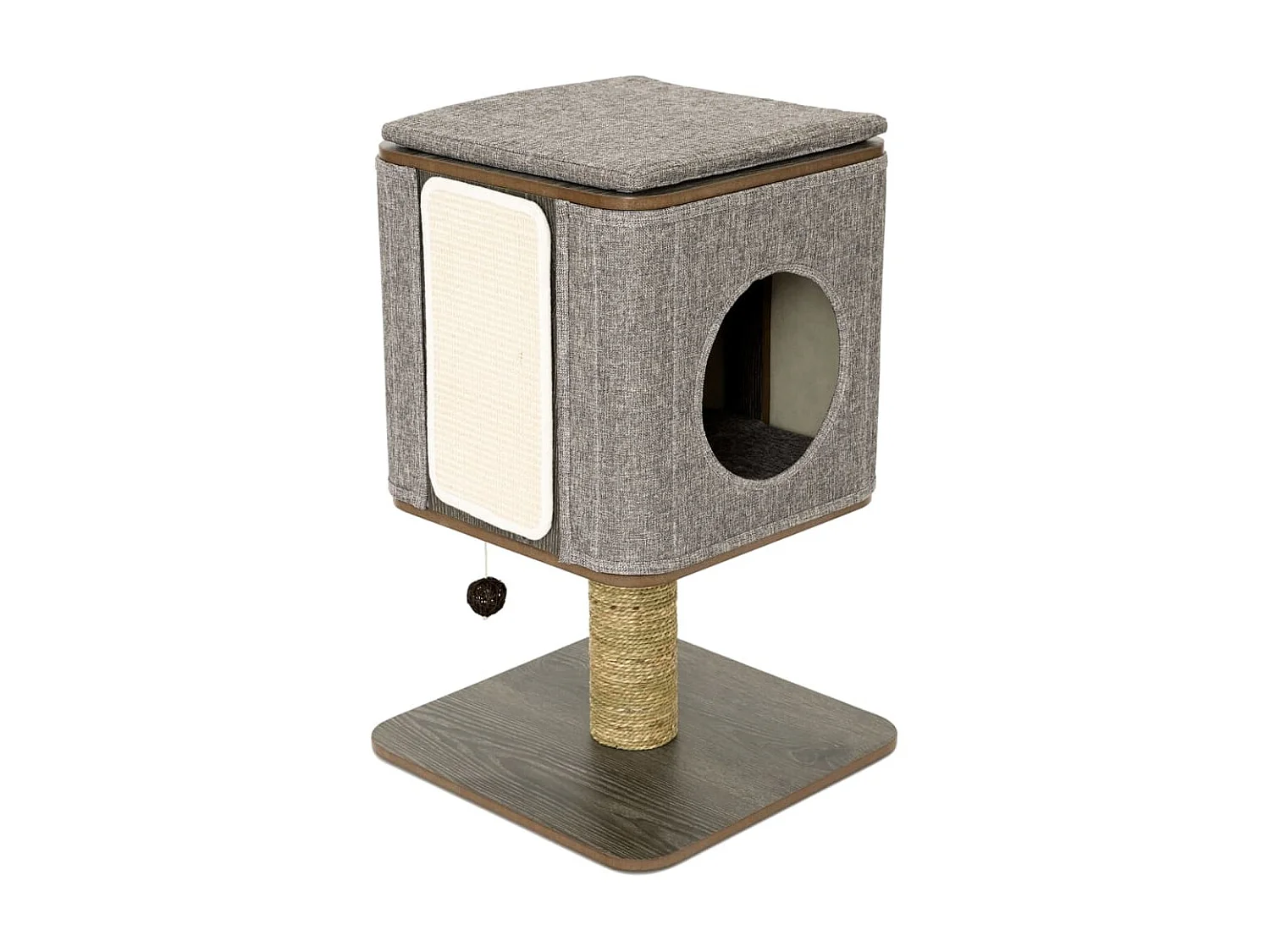 Cabeceira de cama c/ luzes LED tecido 100x5x118/128cm castanho PT578353