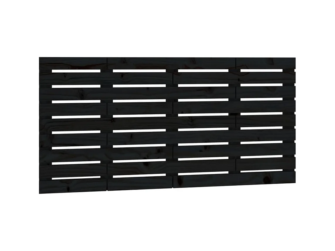Tête de lit murale Noir 126x3x63 cm Bois massif de pin POI45310 BonneVie Meuble