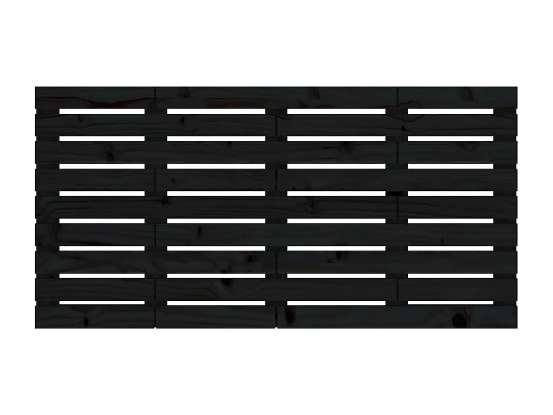 Cabecero de cama de pared madera maciza pino negro 126x3x63 cm ES29532