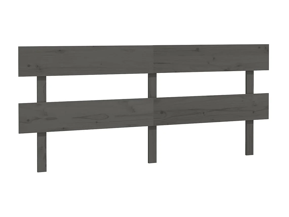 Tête de lit Gris 204x3x81 cm Bois massif de pin POI24878 BonneVie Meuble