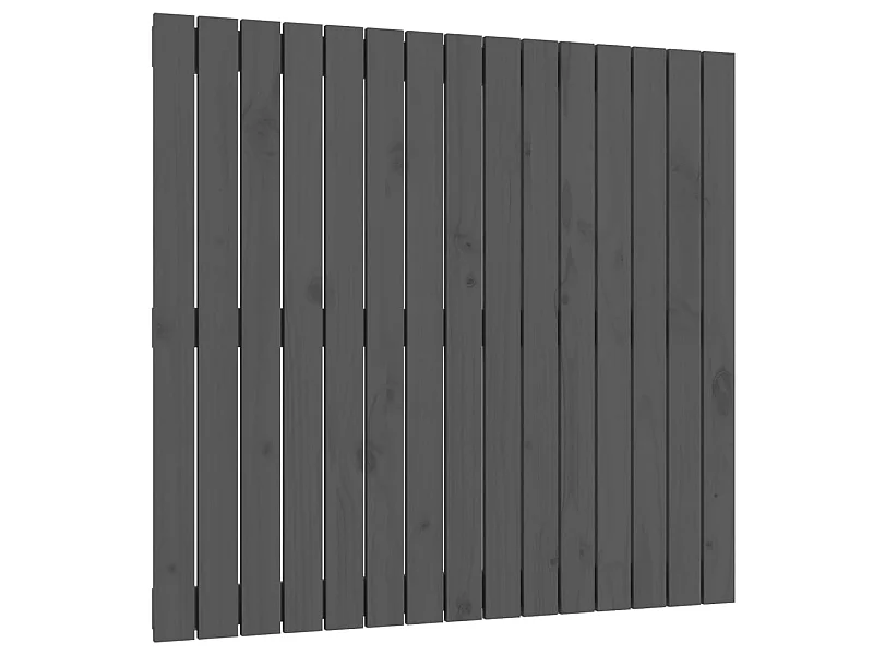 Cabecero de cama de pared madera maciza pino gris 95,5x3x90 cm ES95598