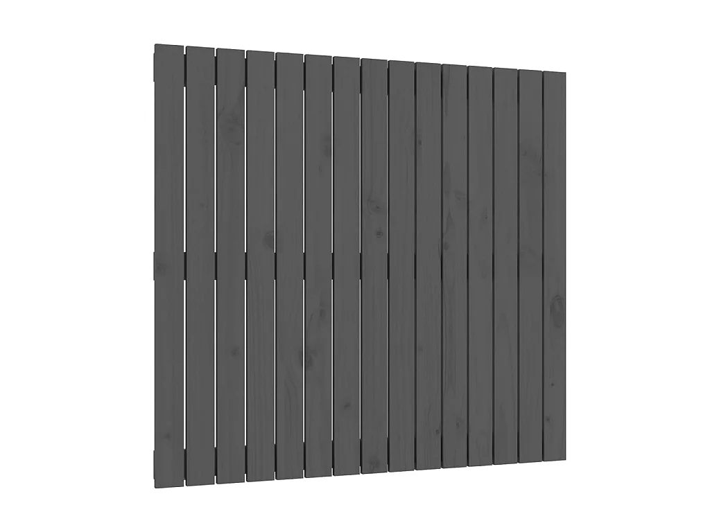 Testiera | Testata del letto da Parete Grigia 95,5x3x90cm in Legno Massello di Pino
