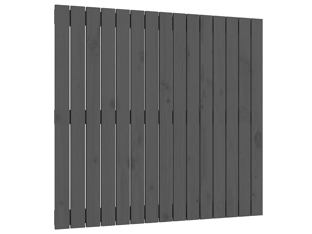Tête de lit murale Gris 95,5x3x90 cm Bois massif de pin POI93273 BonneVie Meuble