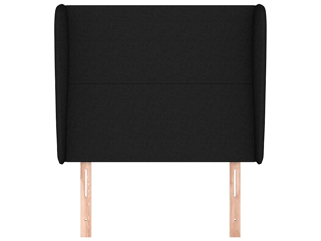 Tête de lit avec oreilles Noir 93x23x118/128 cm Tissu POI88885 BonneVie Meuble