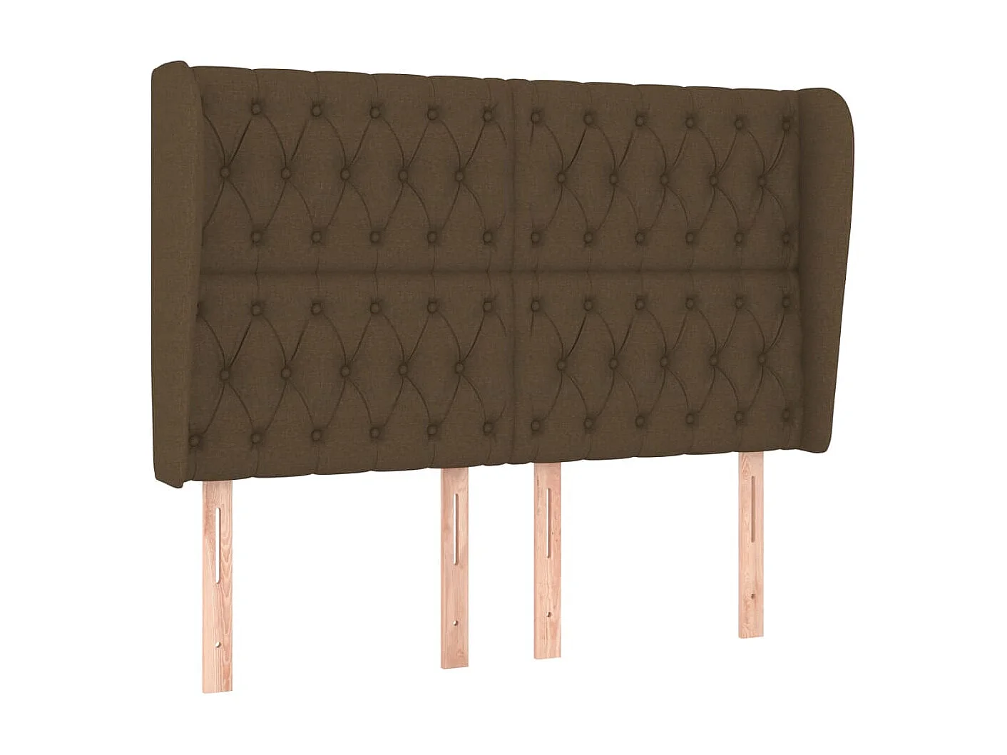 Tête de lit avec oreilles Marron foncé 147x23x118/128 cm Tissu POI27212 BonneVie Meuble